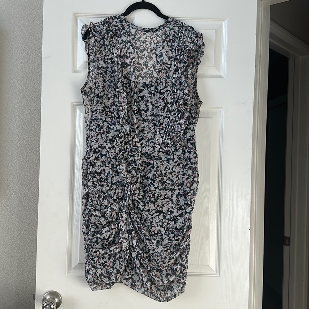Sleeveless Floral Dress with side ruching